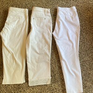 3 pairs ladies Christopher and Banks 2 capri 1 slacks really good condition